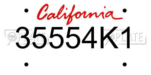 35554K1 California License Plate
