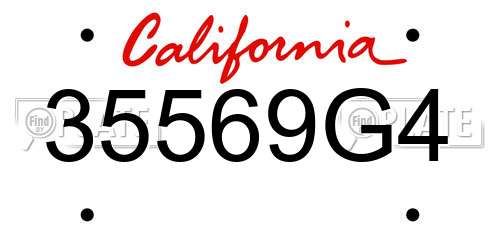 35569G4 California License Plate