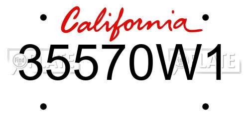 35570W1 California License Plate