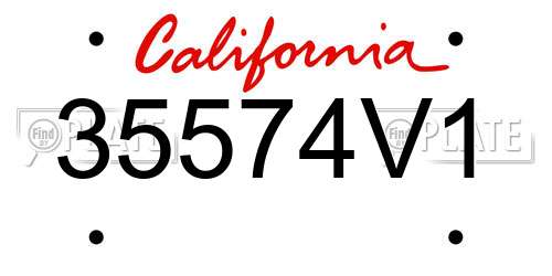 35574V1 California License Plate