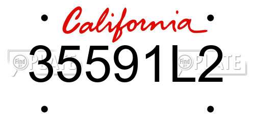 35591L2 California License Plate