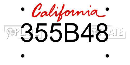 355B48 California License Plate