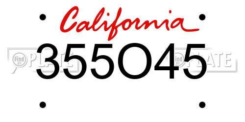355O45 California License Plate