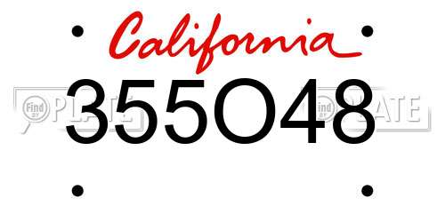 355O48 California License Plate