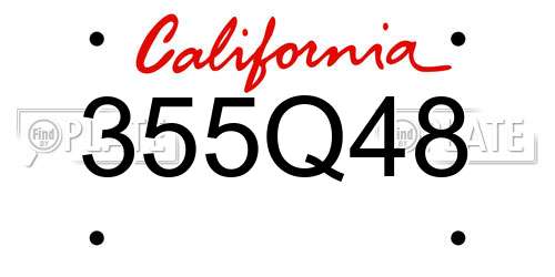 355Q48 California License Plate