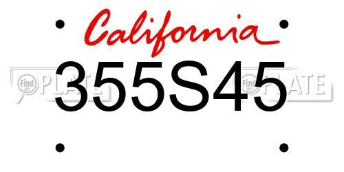 355S45 California License Plate