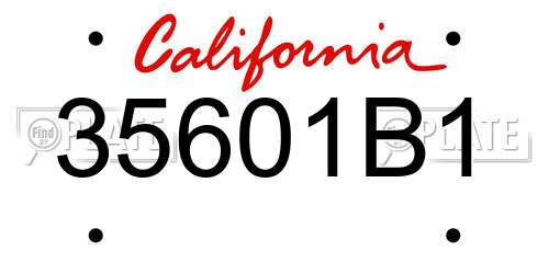 35601B1 California License Plate