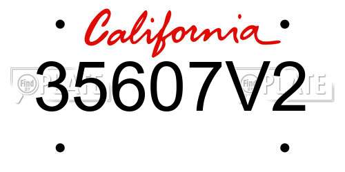 35607V2 California License Plate