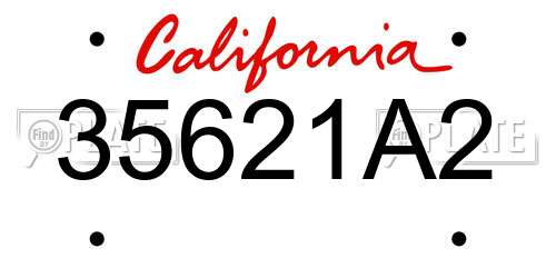 35621A2 California License Plate