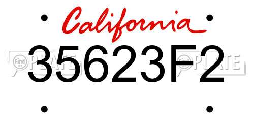 35623F2 California License Plate