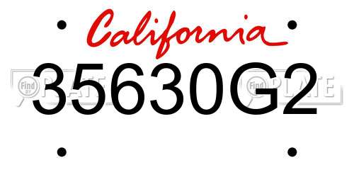 35630G2 California License Plate
