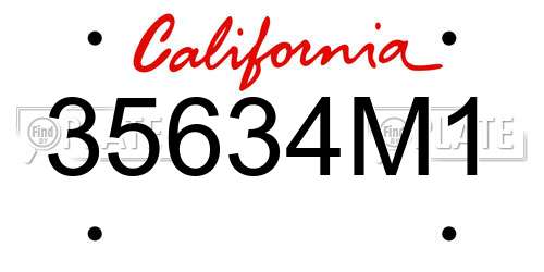 35634M1 California License Plate