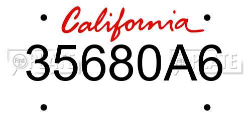 35680A6 California License Plate