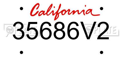 35686V2 California License Plate
