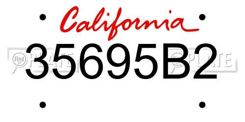 35695B2 California License Plate