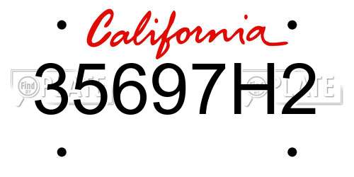 35697H2 California License Plate