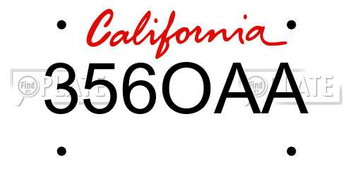 356OAA California License Plate