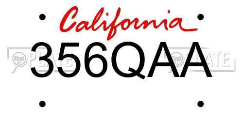 356QAA California License Plate