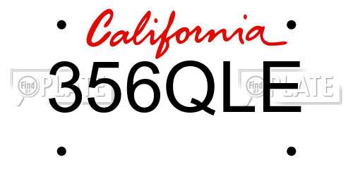 356QLE California License Plate