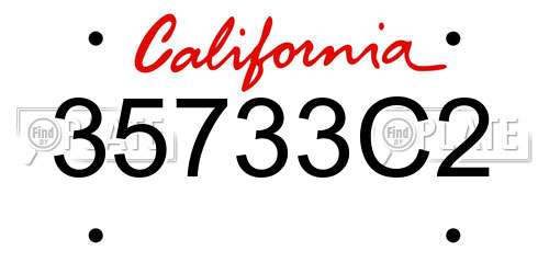 35733C2 California License Plate