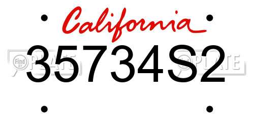 35734S2 California License Plate