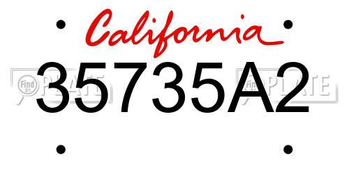 35735A2 California License Plate