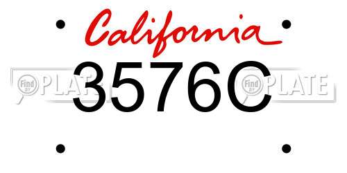 3576C California License Plate