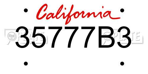 35777B3 California License Plate