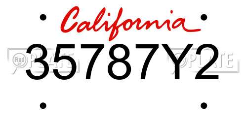 35787Y2 California License Plate