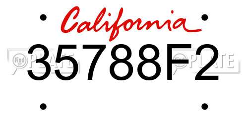 35788F2 California License Plate