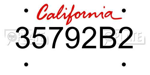 35792B2 California License Plate
