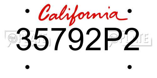 35792P2 California License Plate