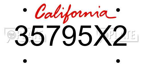 35795X2 California License Plate