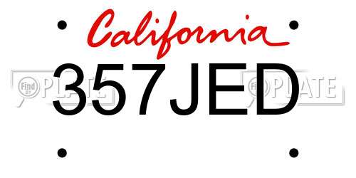 357JED California License Plate