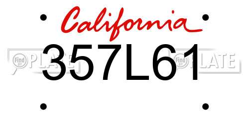 357L61 California License Plate