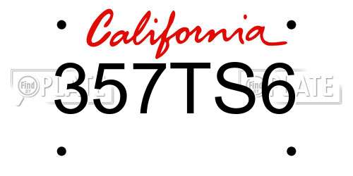 357TS6 California License Plate