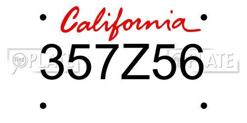 357Z56 California License Plate