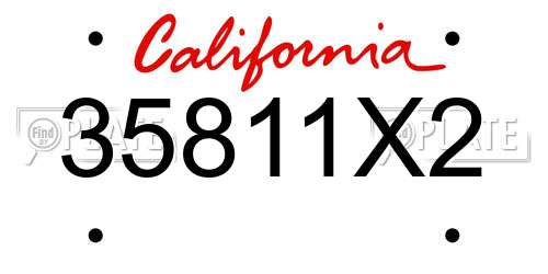 35811X2 California License Plate