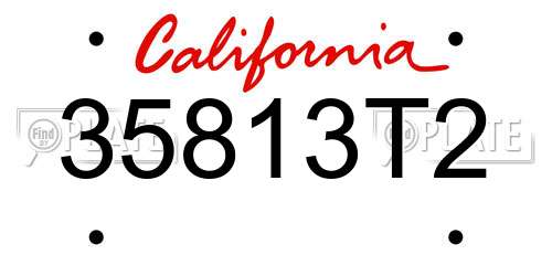 35813T2 California License Plate