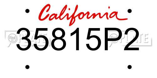 35815P2 California License Plate