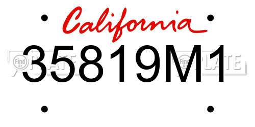 35819M1 California License Plate