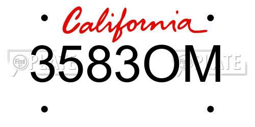3583OM California License Plate