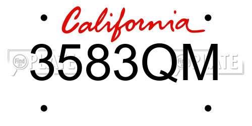 3583QM California License Plate