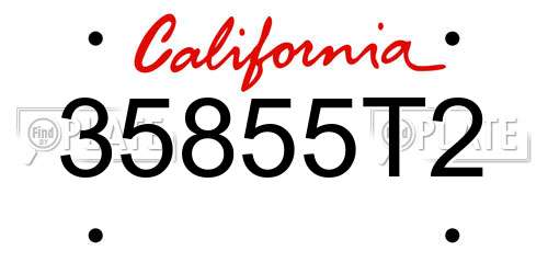35855T2 California License Plate