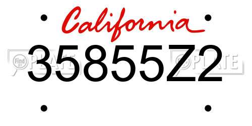 35855Z2 California License Plate