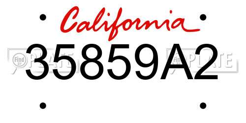 35859A2 California License Plate