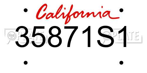 35871S1 California License Plate