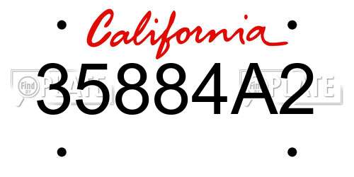 35884A2 California License Plate