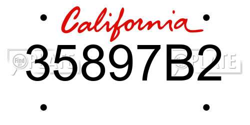 35897B2 California License Plate