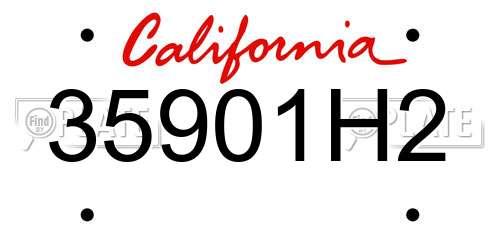 35901H2 California License Plate